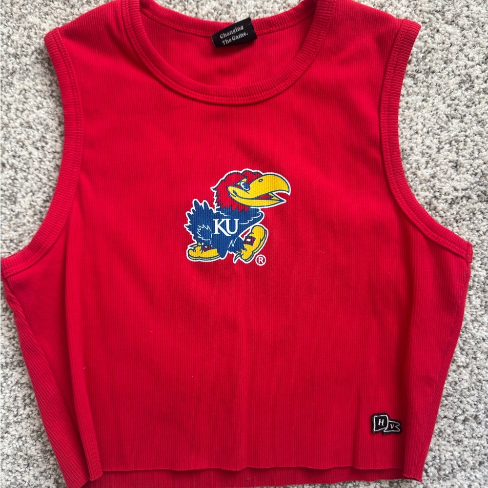 Red KU Jayhawks Sleeveless Top